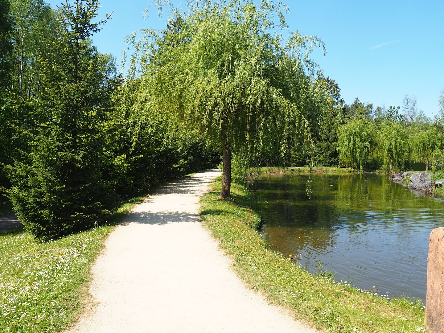 Walkway alongside Sumatran orangutan and Lion-tailed macaque island, 2023-05-19