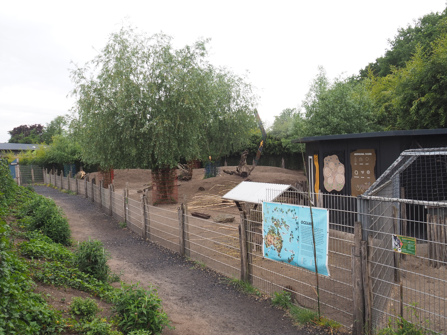 Walkway and Eastern grey kangaroo and Parma wallaby paddock, 2022-05-17