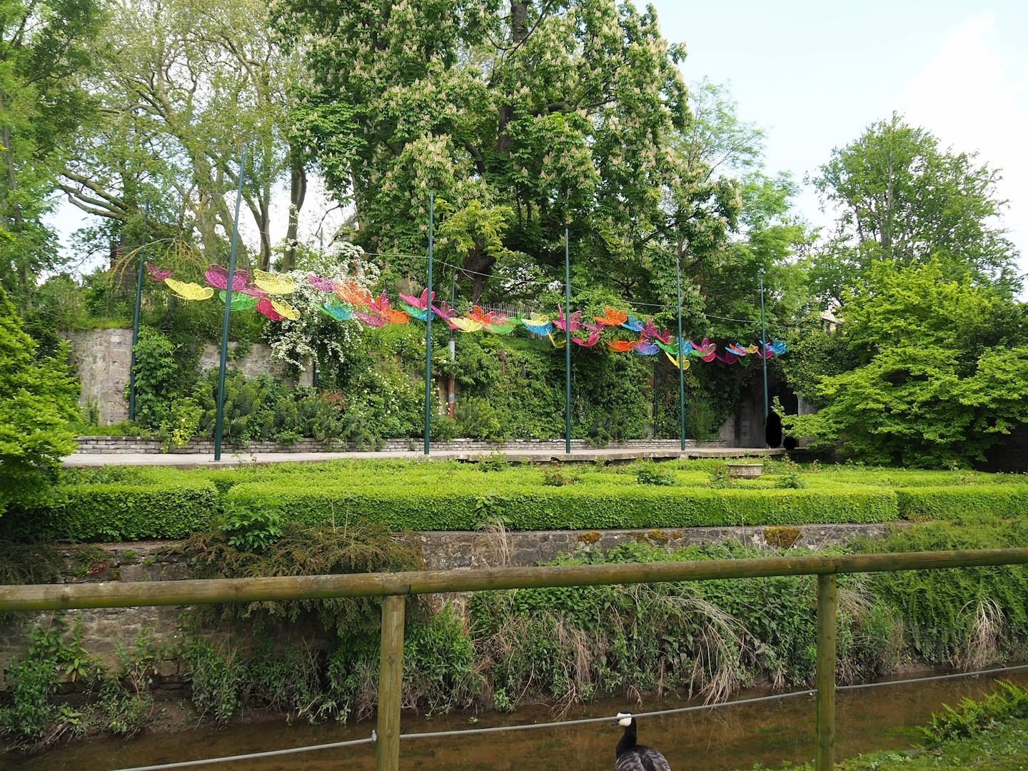 Walkway and gardens on the bank of the Dender river, 2023-05-16
