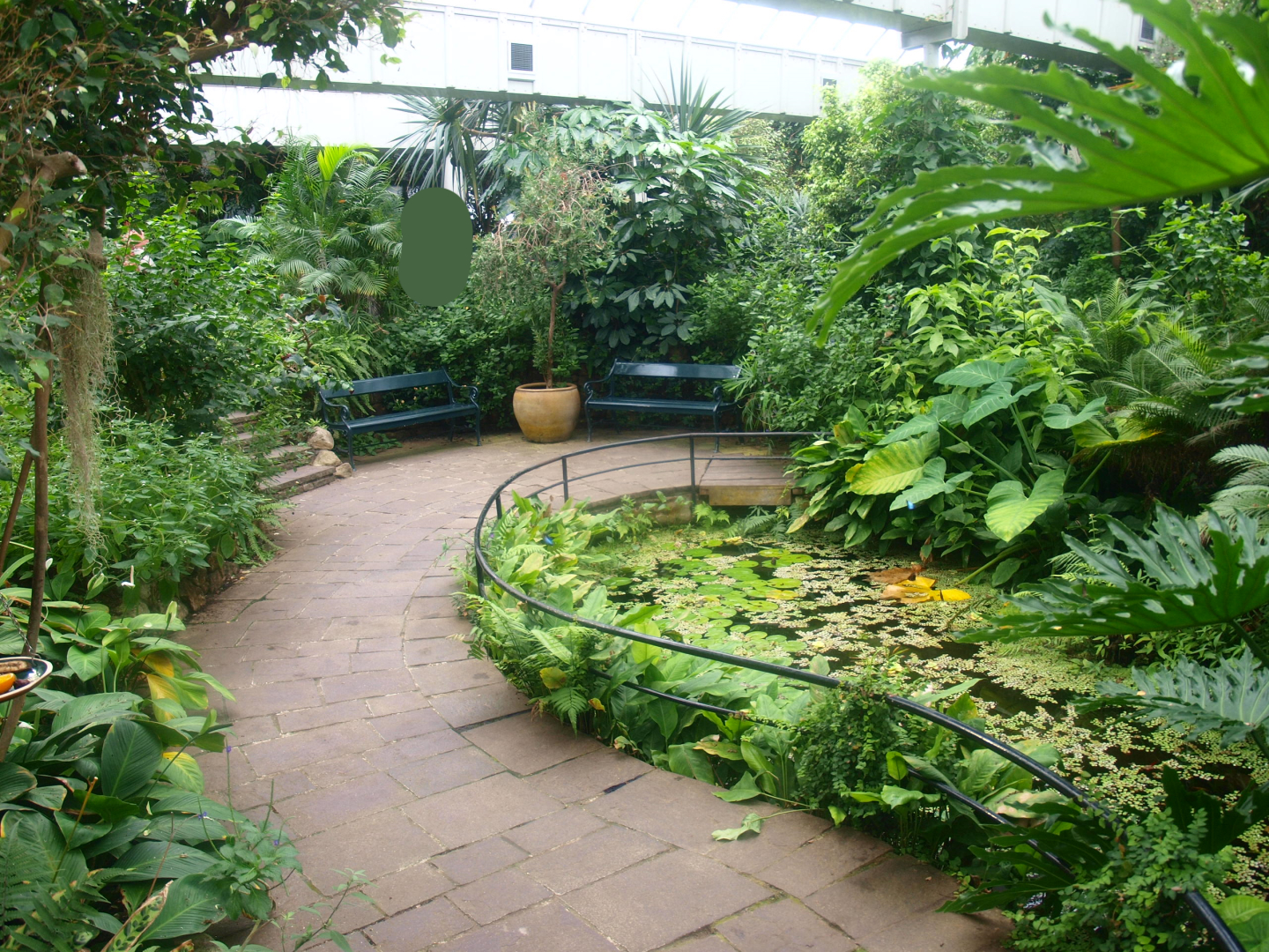 Walkway and sitting area in the butterfly garden,, 2015-07-19