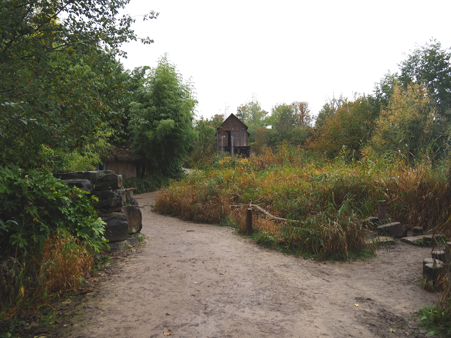 Walkway from the outdoor elephant viewing areas to the elephant house, 2021-11-06