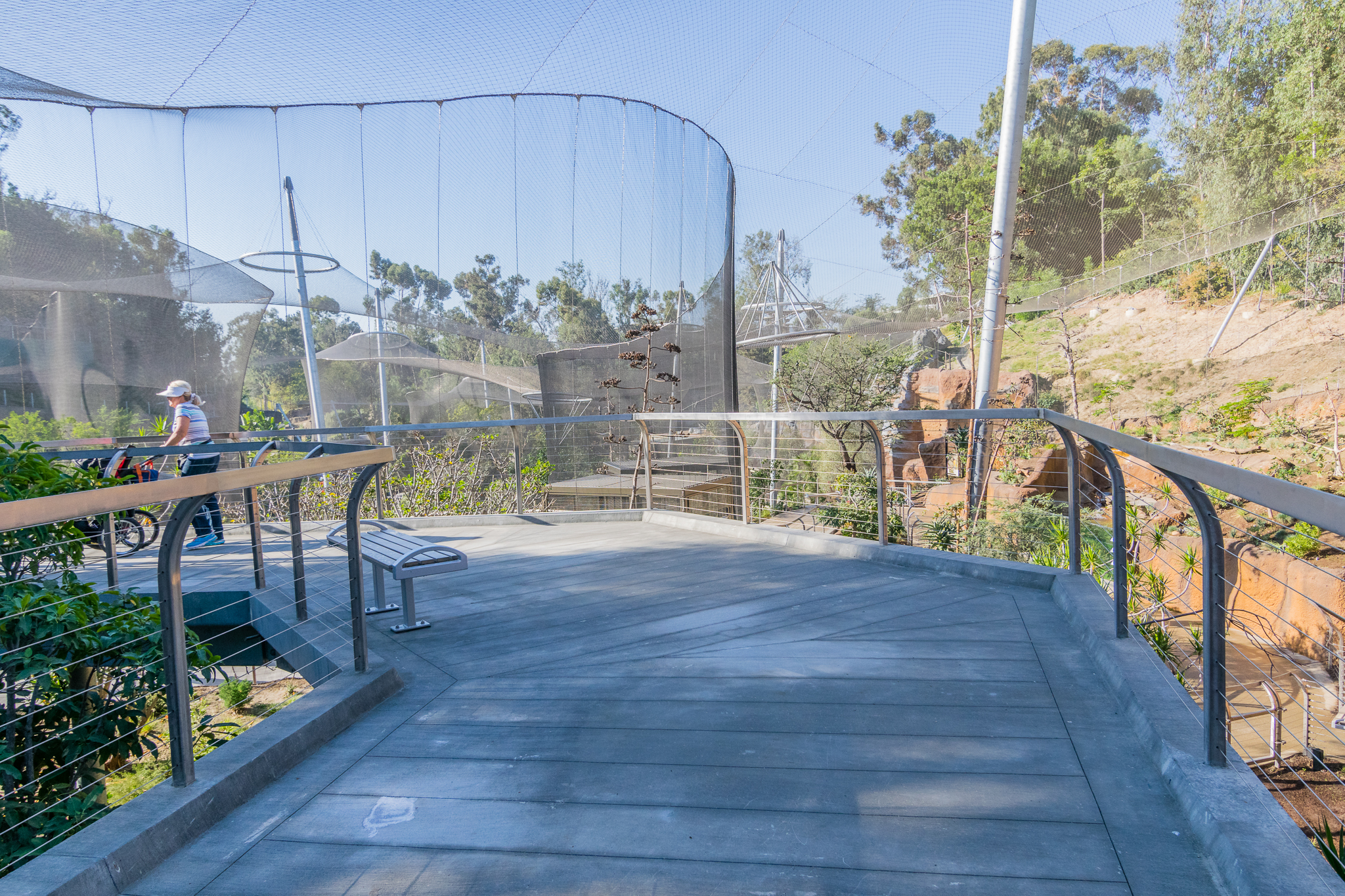 Walkway inside aviary.