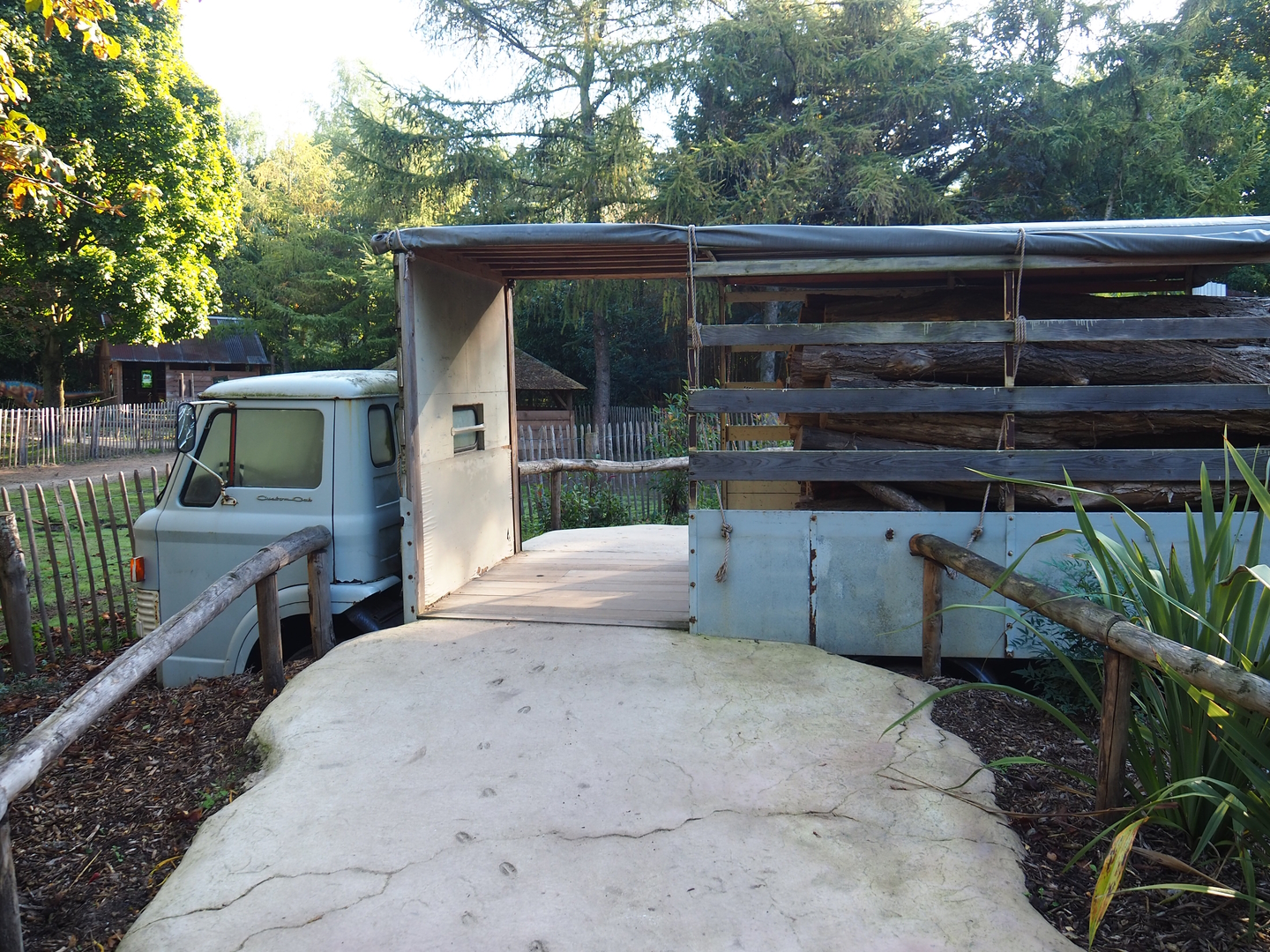 Walkway through logging truck prop, 2022-10-09