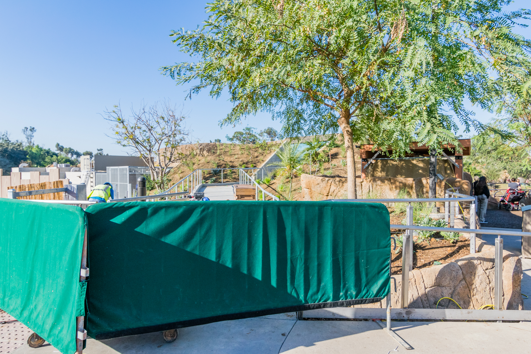 Walkway to Baboon exhibit glass viewing area.