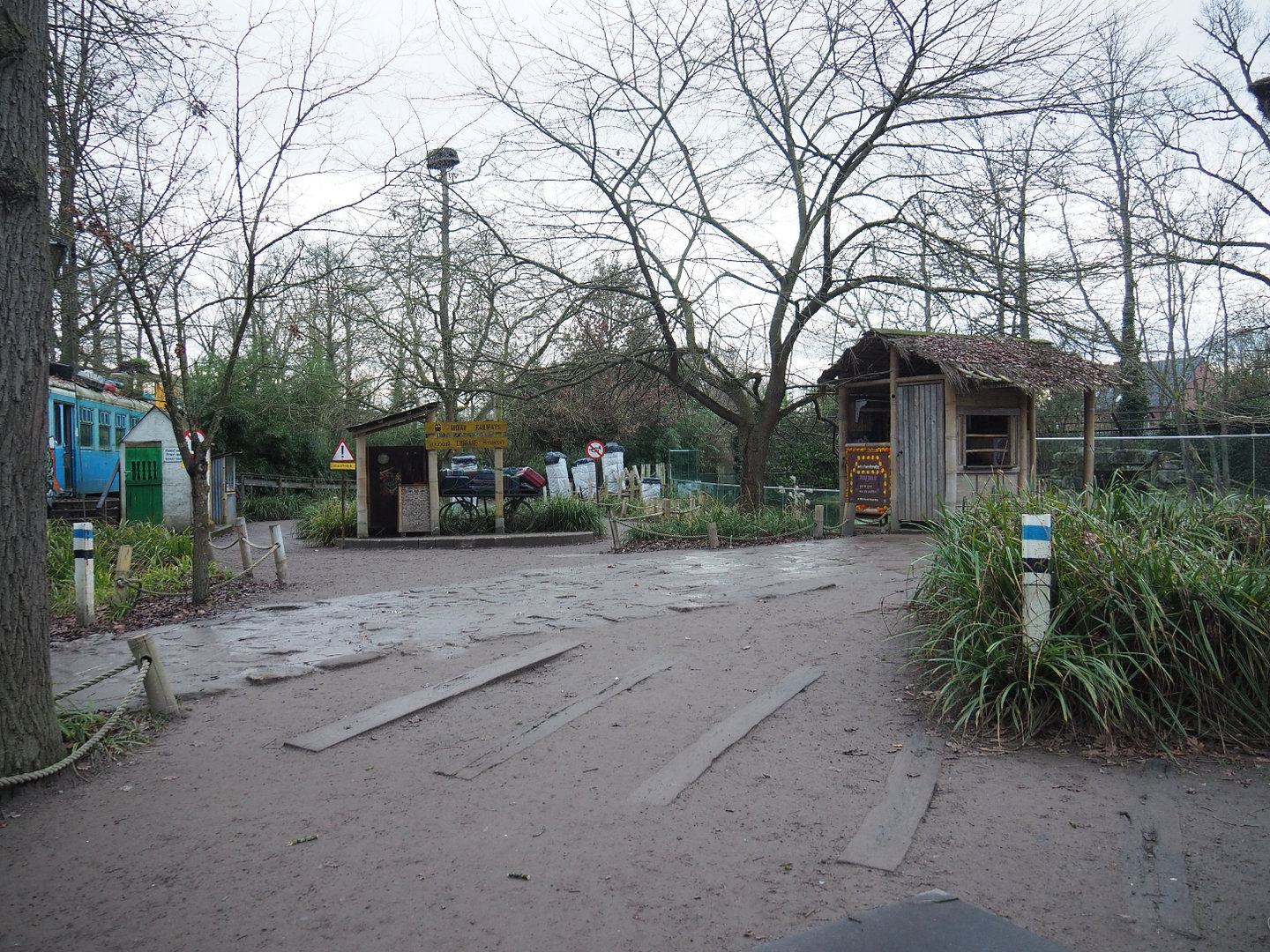 Walkways and theming near Asiatic lion exhibit and Asian aviaries, 2022-01-02