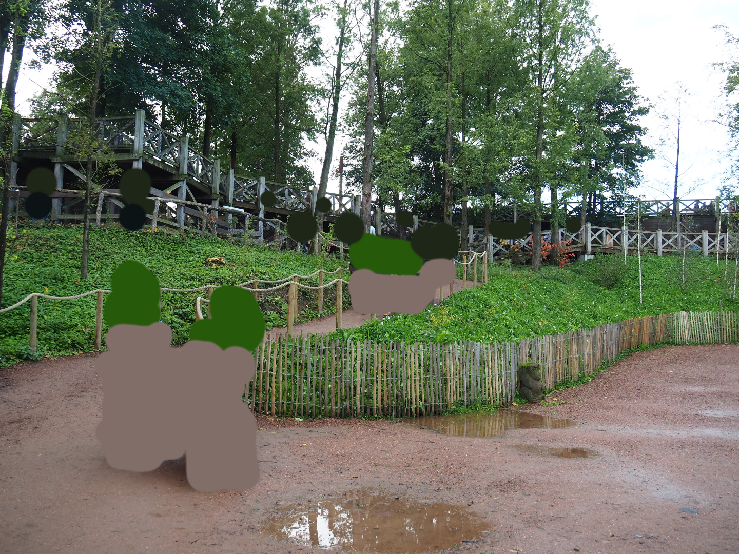 Walkways to view the American bison, raccoon, striped skunk and reindeer exhibits, 2019-10-04