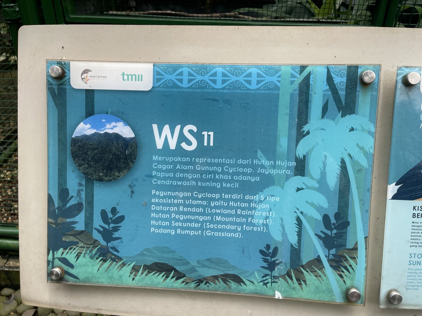 wallacea & sahul - aviary no. 11 signage - taman burung