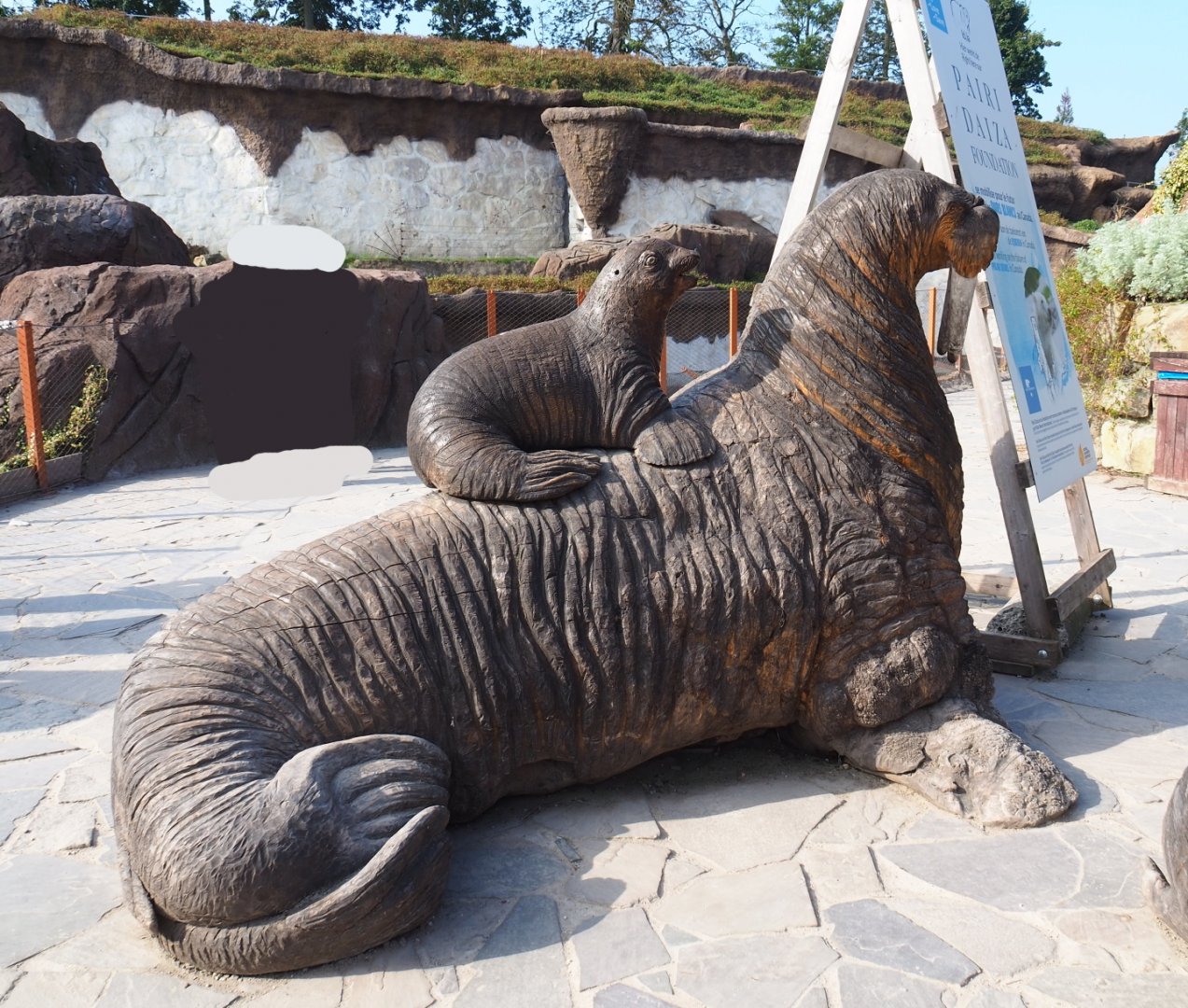 Walrus with calf wood carving, 2021-09-02