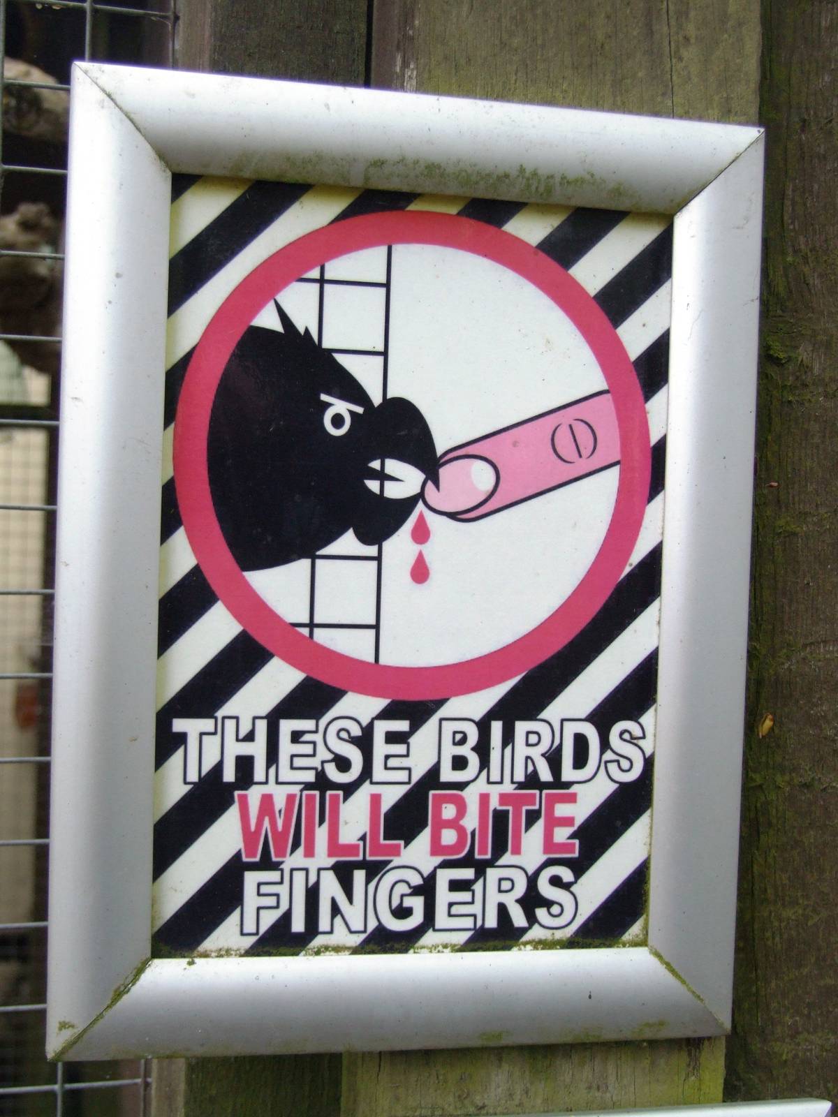 Warning Signage at Tropical Birdland, 18/05/13