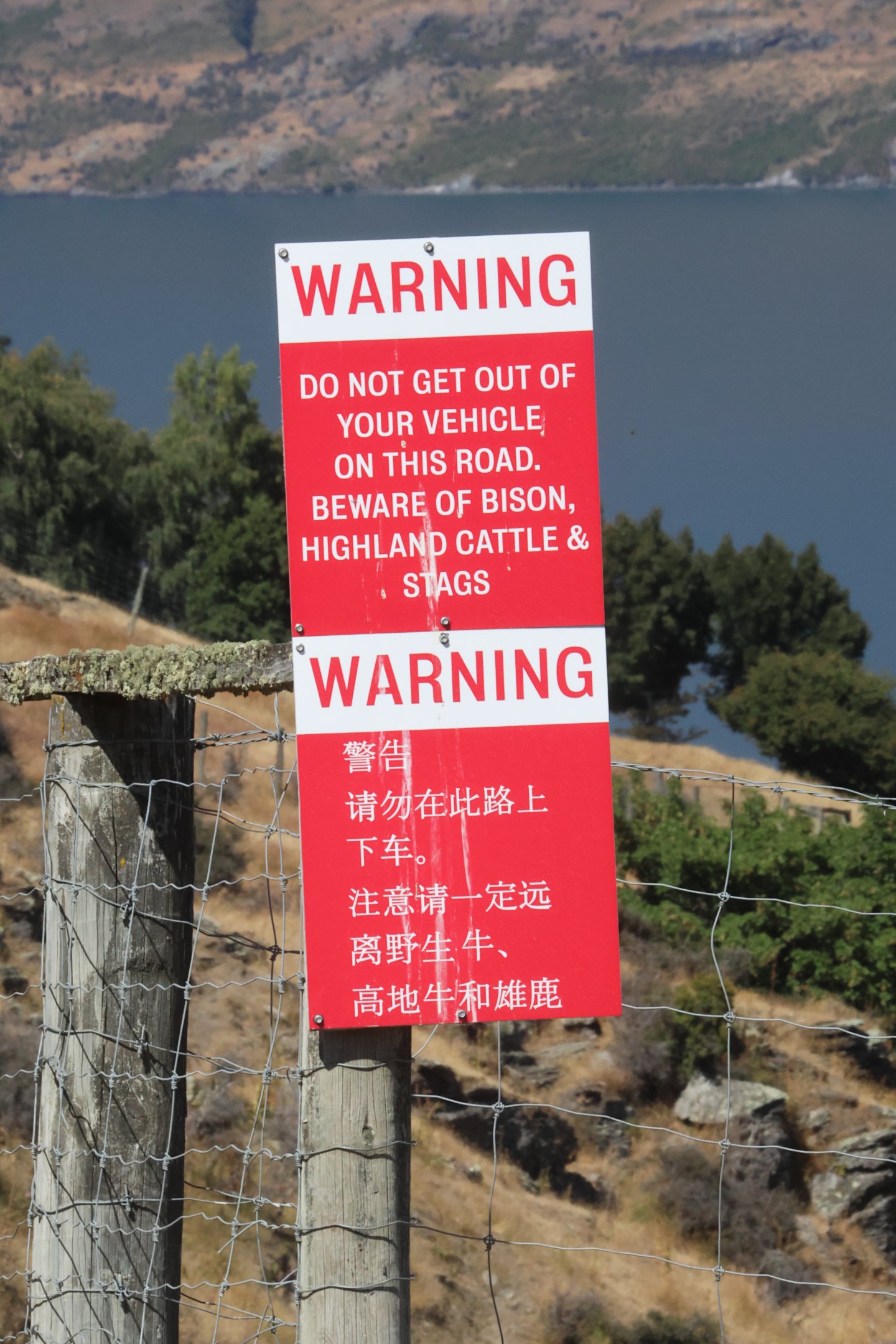 Warning signage, Deer Park Heights (Queenstown)