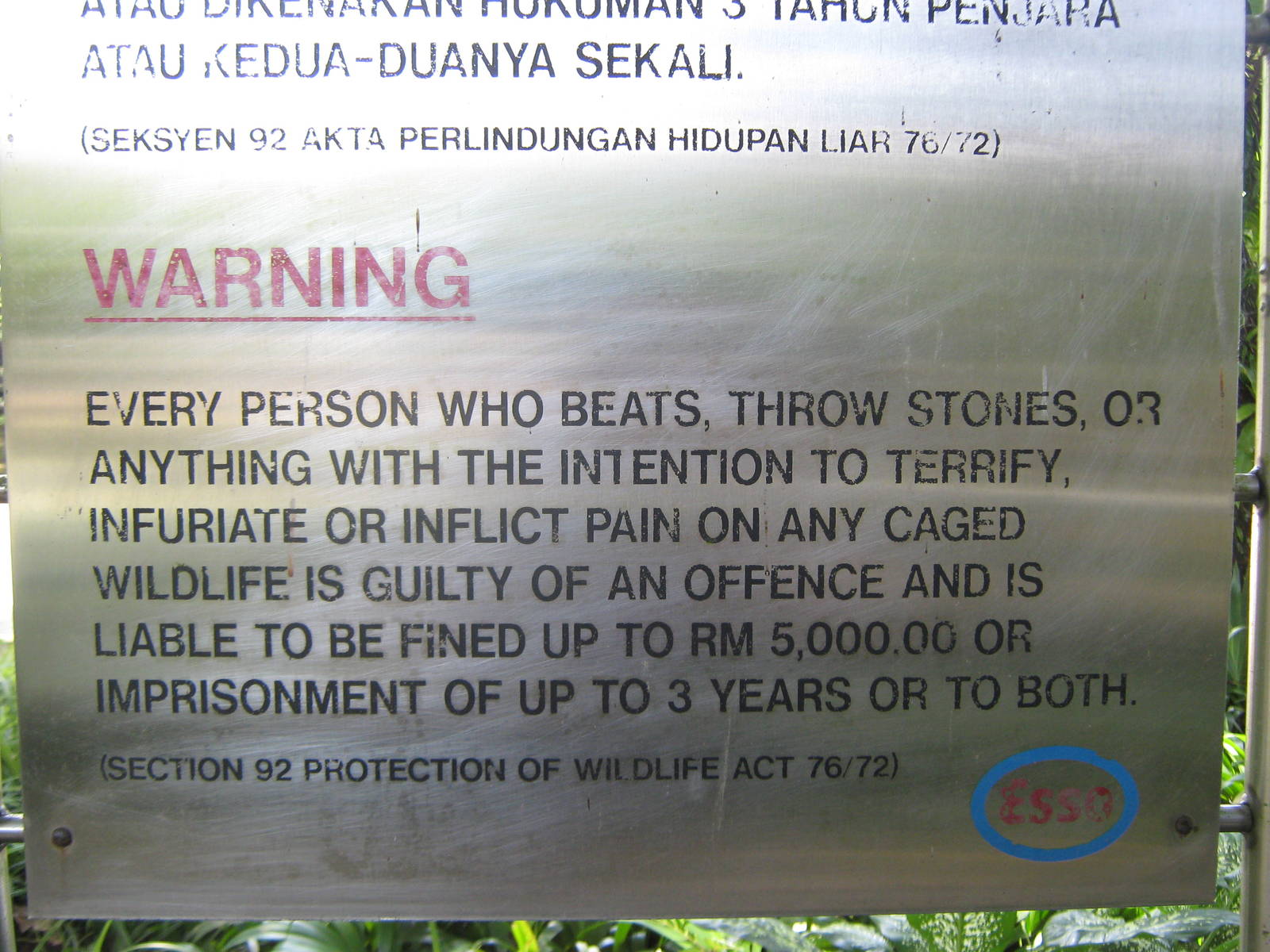 warning signage
