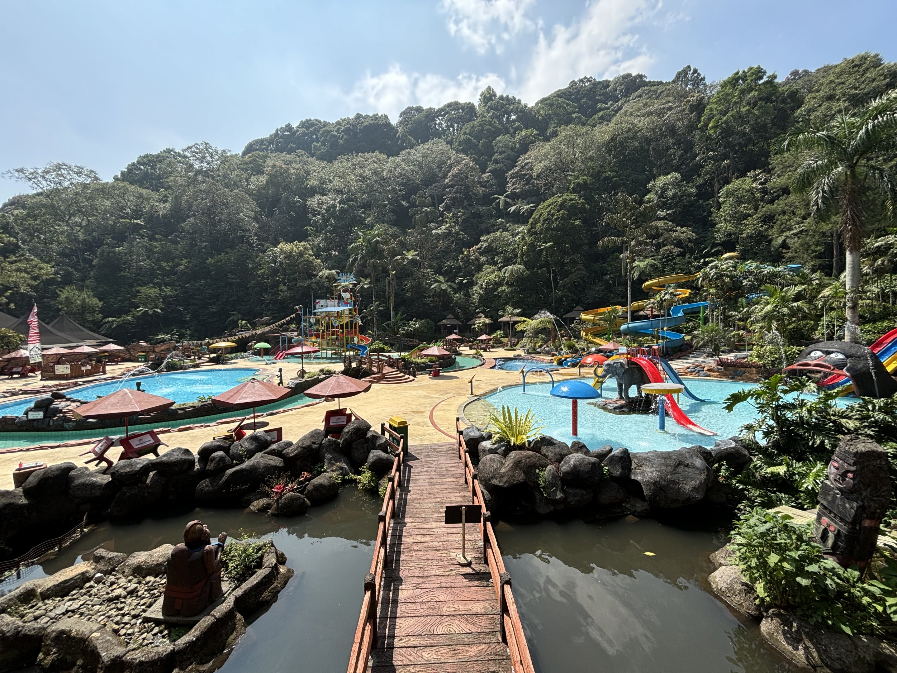 Water park + jungle backdrop