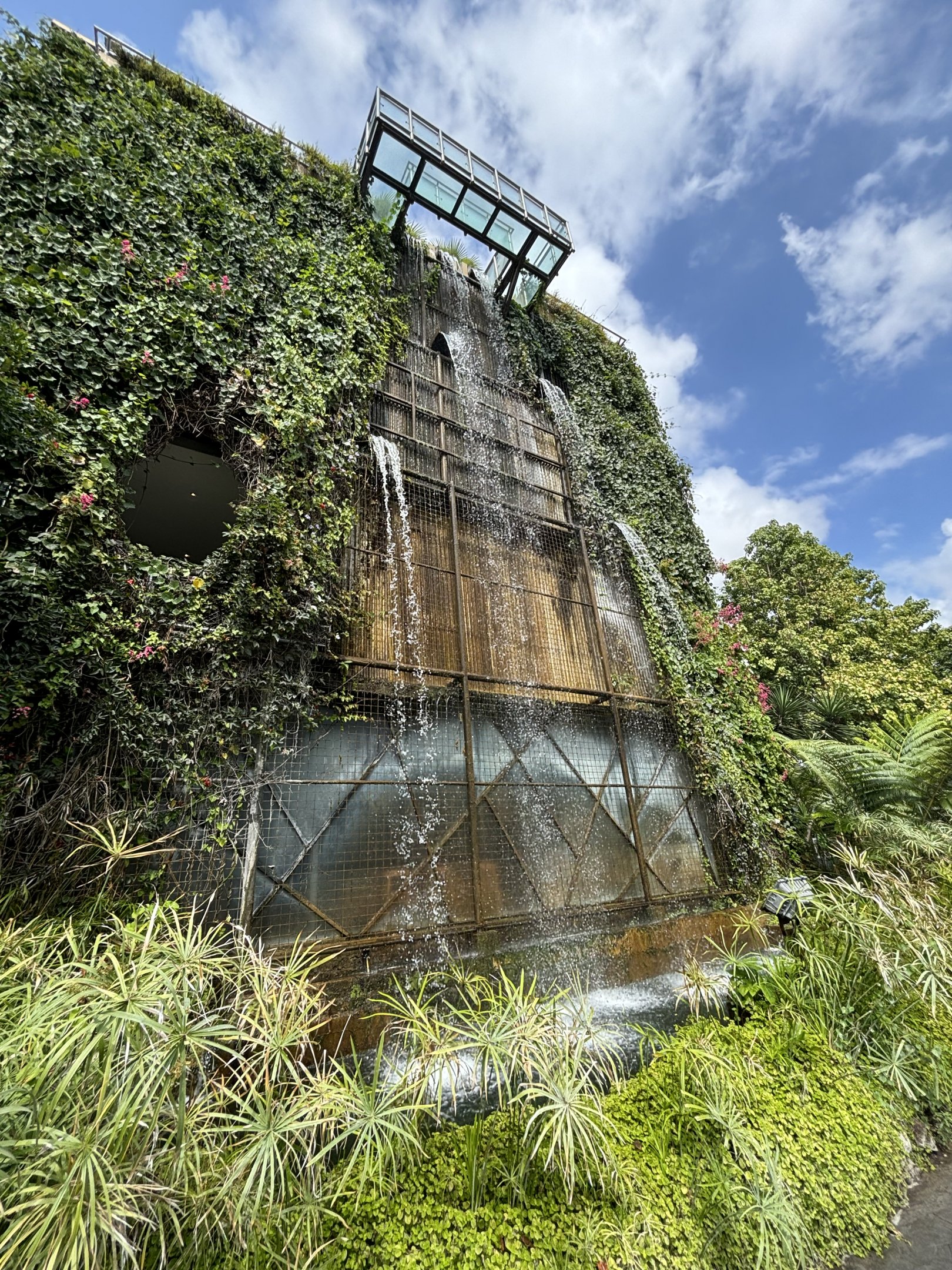 Waterfall from tower cafe