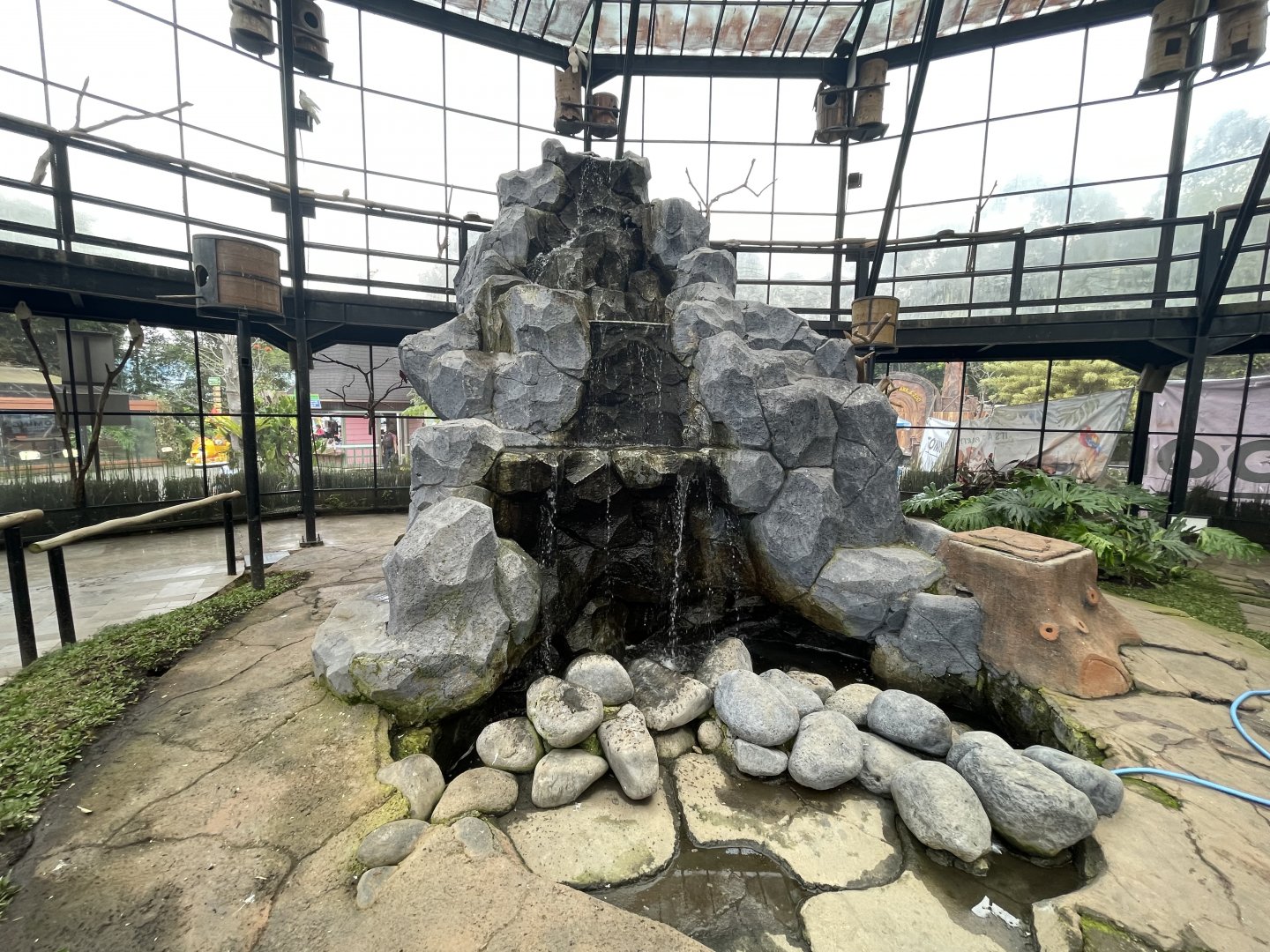 waterfall in big bird aviary