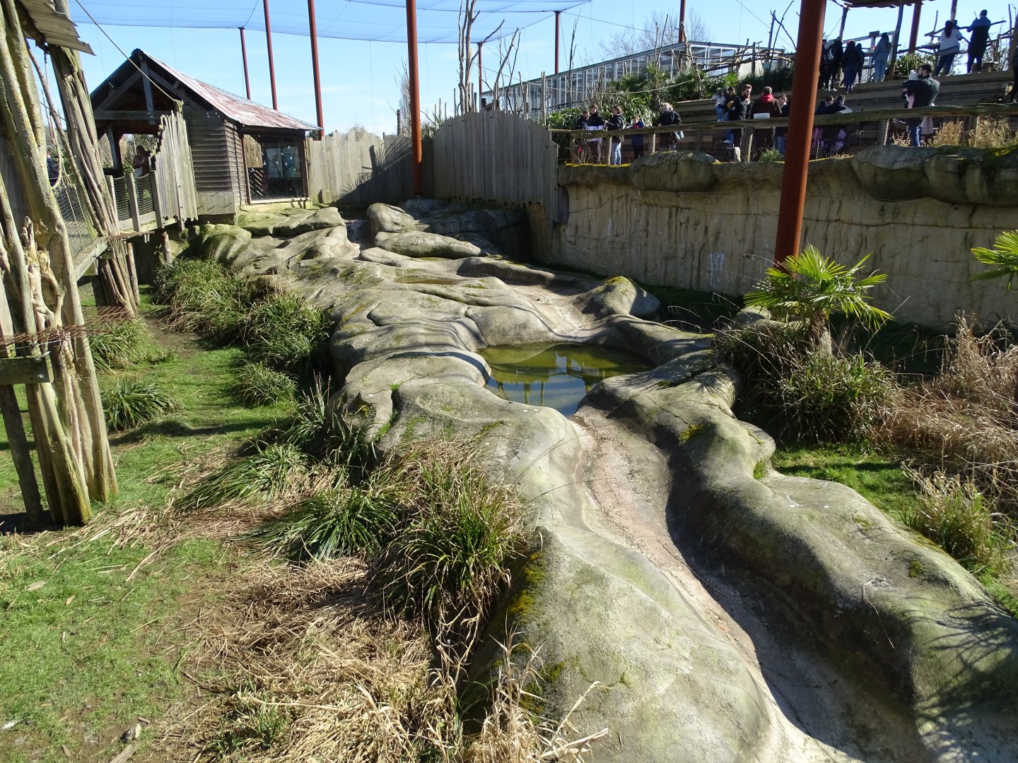 Waterfall of the giant otter exhibit (out of water)
