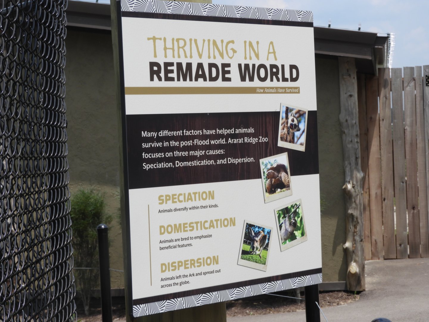 "Ways animals adapted" sign