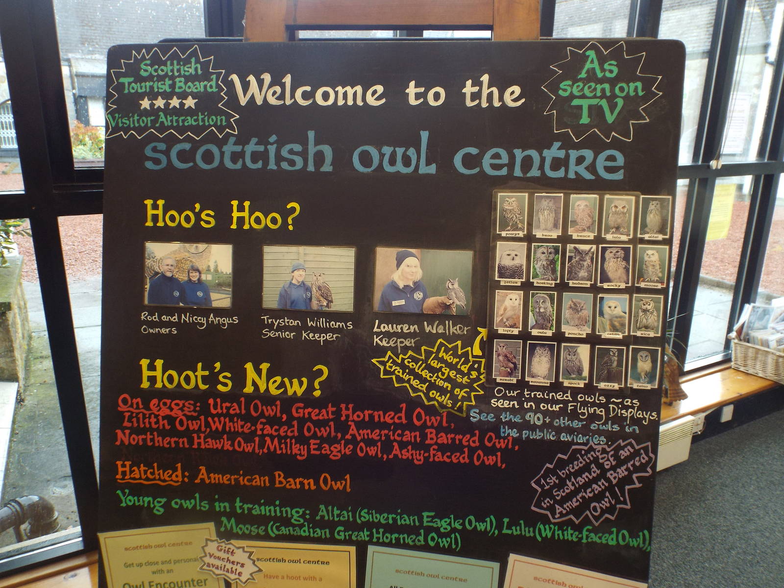 Welcome Signage at Scottish Owl Centre - May 6th 2015