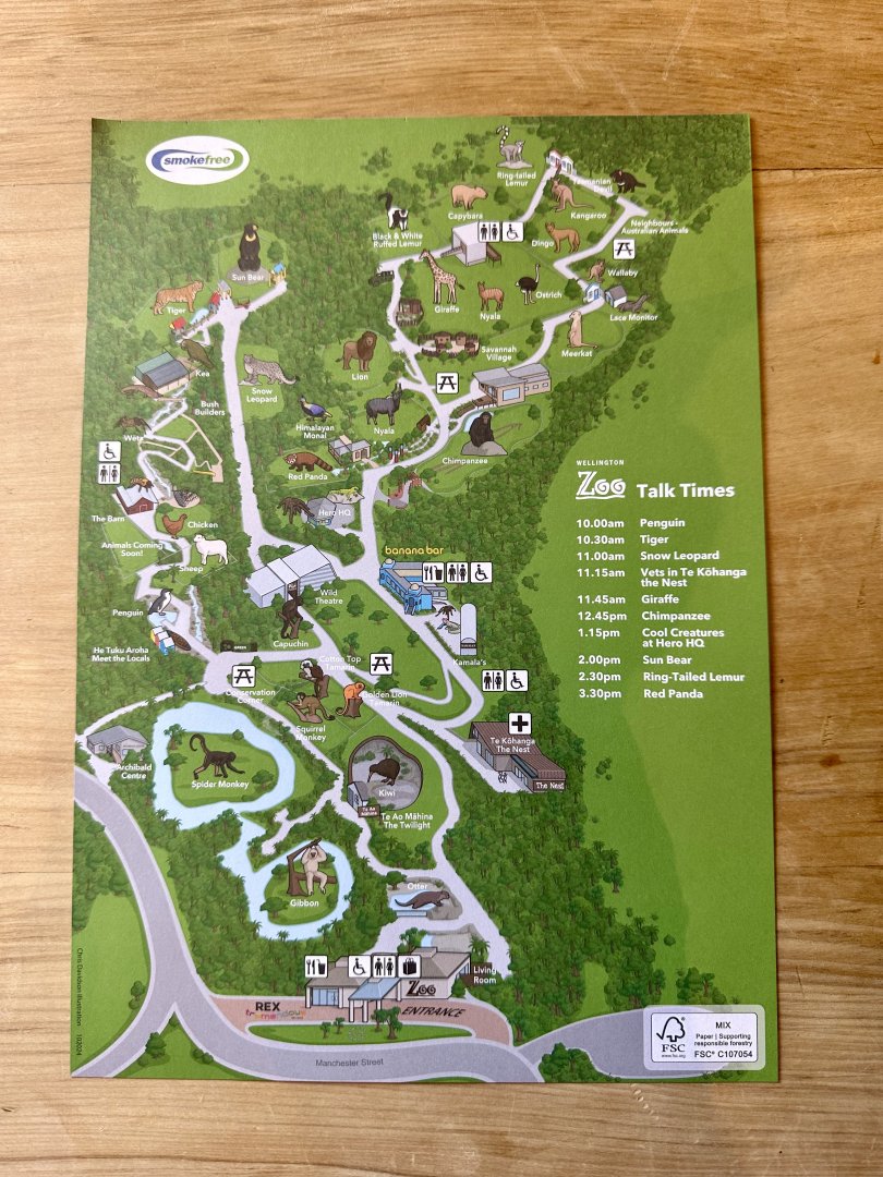 Wellington Zoo Map (2024)