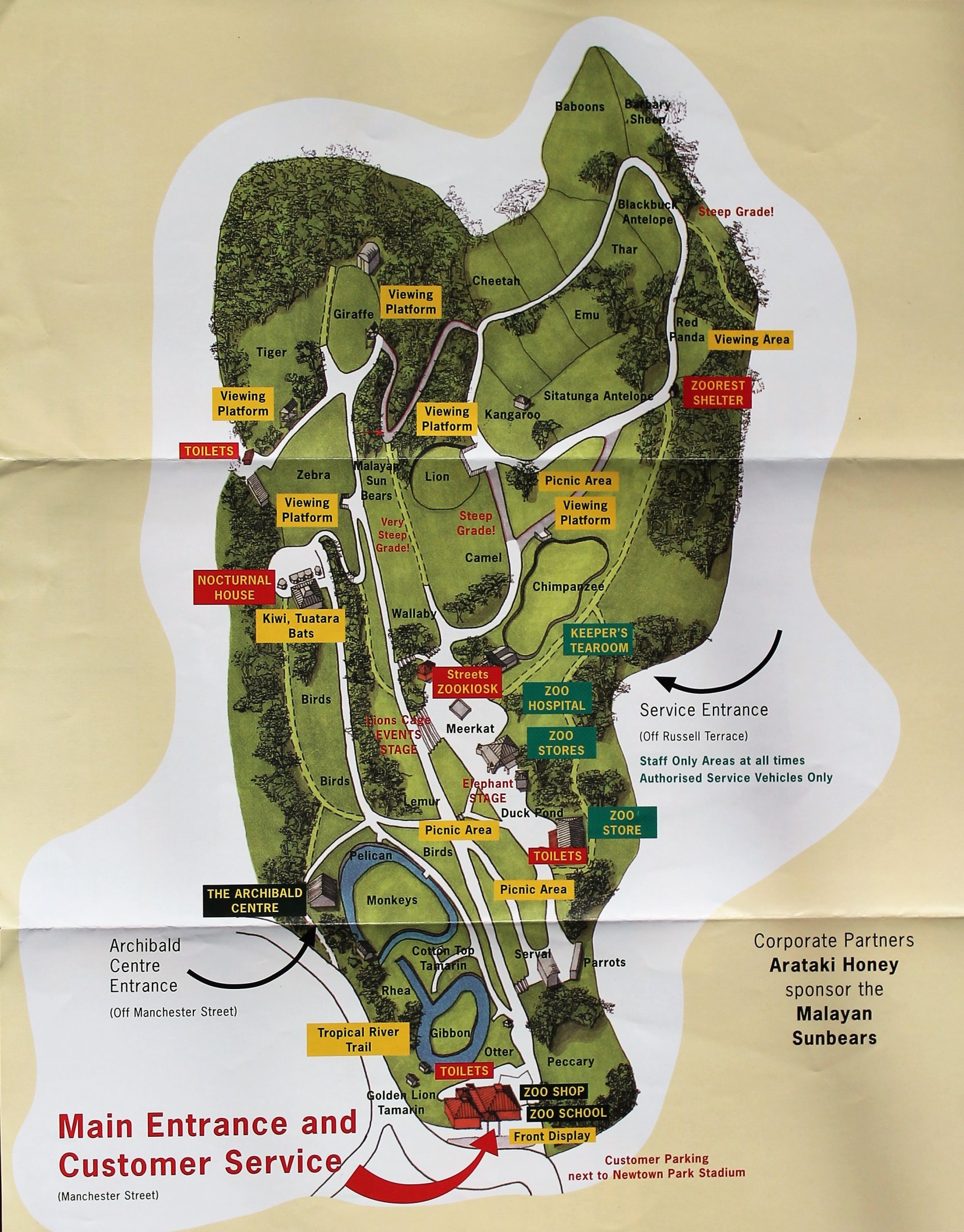 Wellington Zoo map c.2000