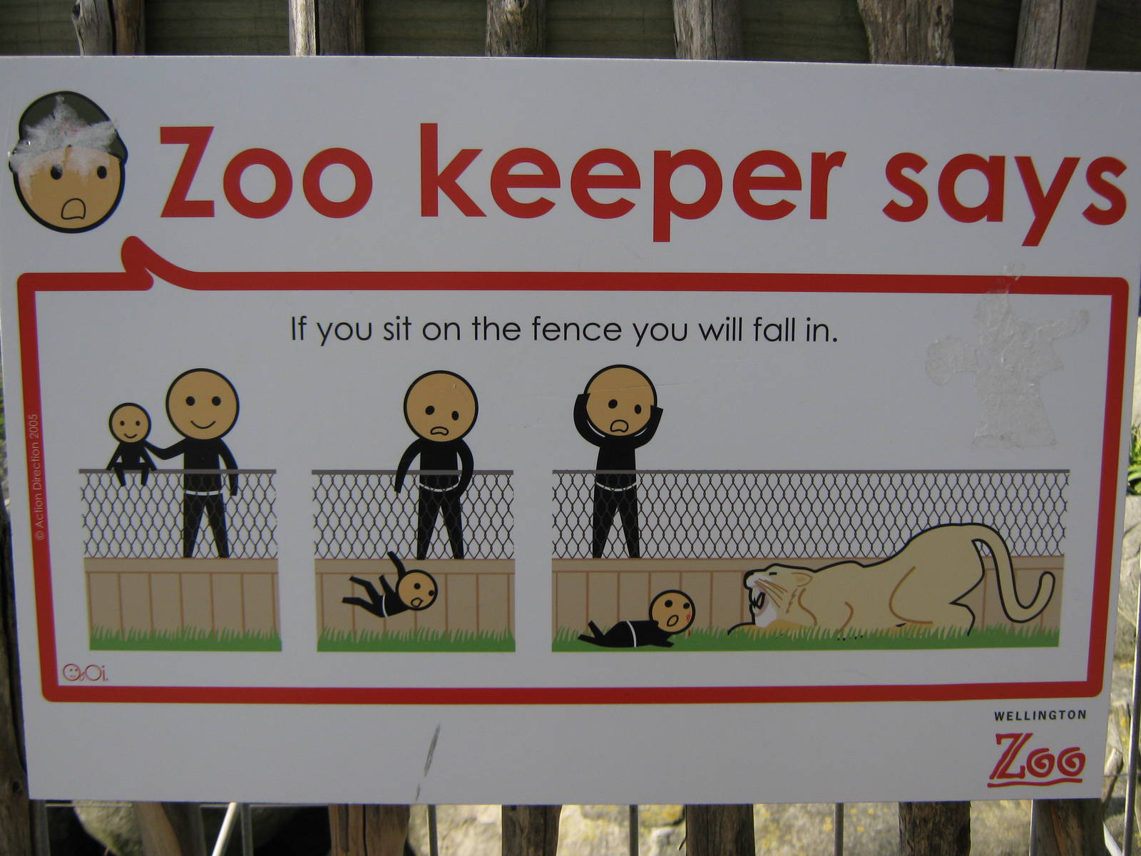 Wellington Zoo warning sign