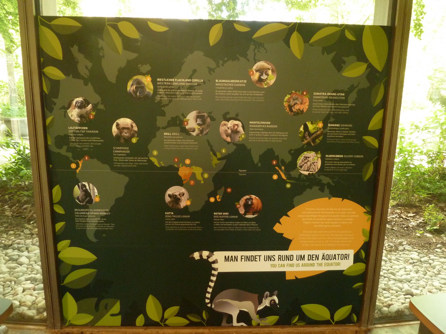 Welt der Affen - Information sign