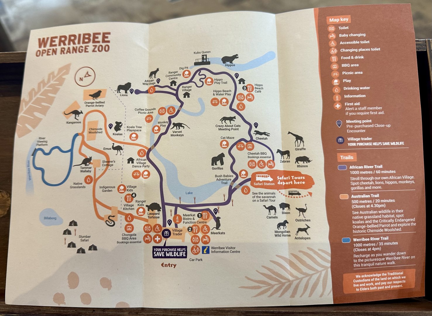 Werribee Open Range Zoo Map (2023)