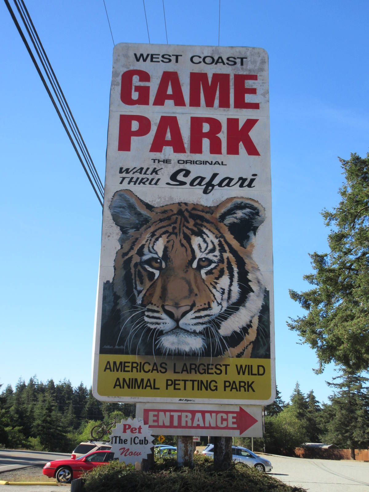 West Coast Game Park Safari (Oregon) - Entrance Sign