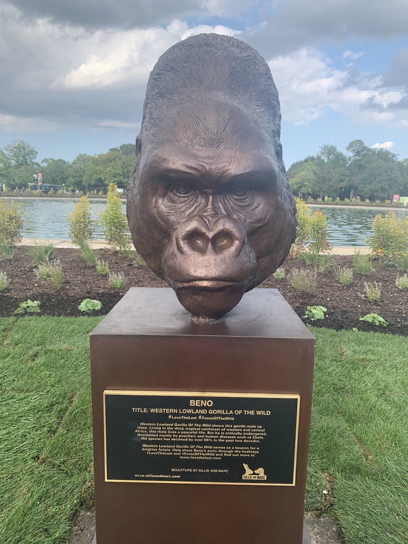 Western lowland gorilla sculpture