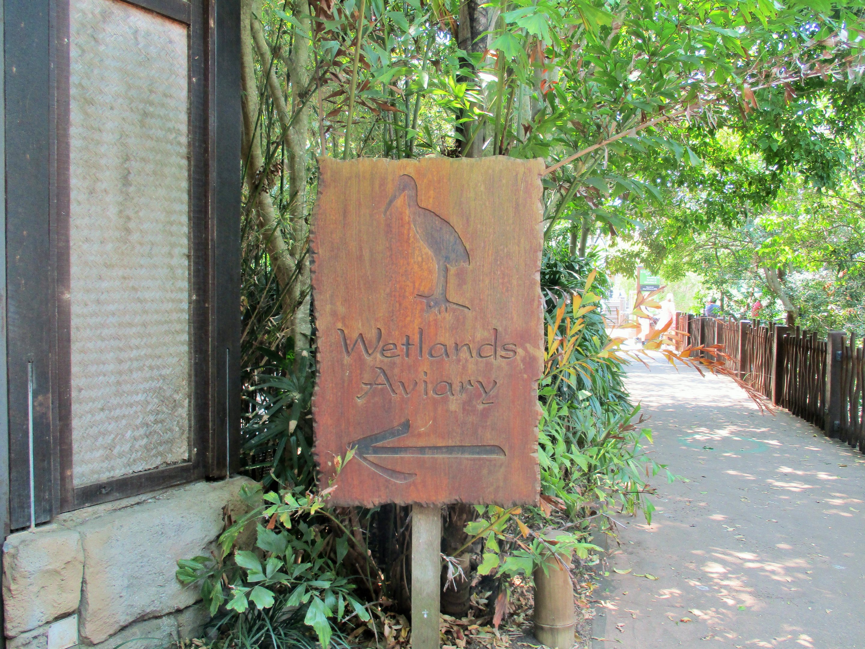 Wetlands Aviary Sign