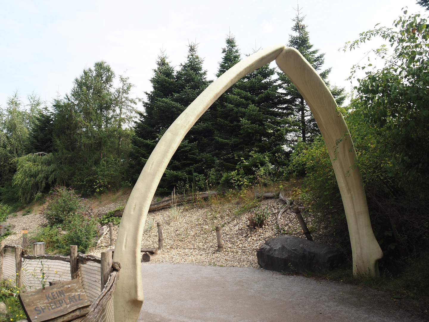 Whaling themed area - Baleen whale mandible gate, 2024-08-05
