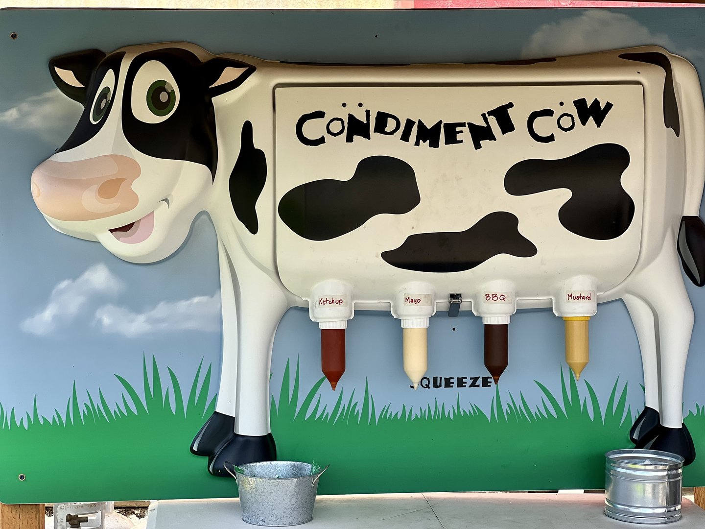 Whimsical Condiment Dispenser at Dasher Dogs food truck