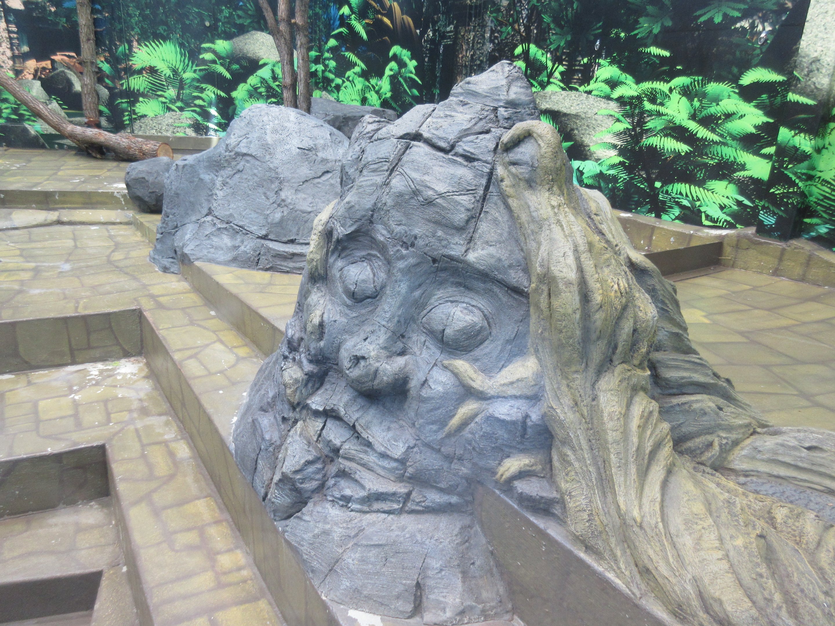 White-handed Gibbon Exhibit - Weird face in the indoor area