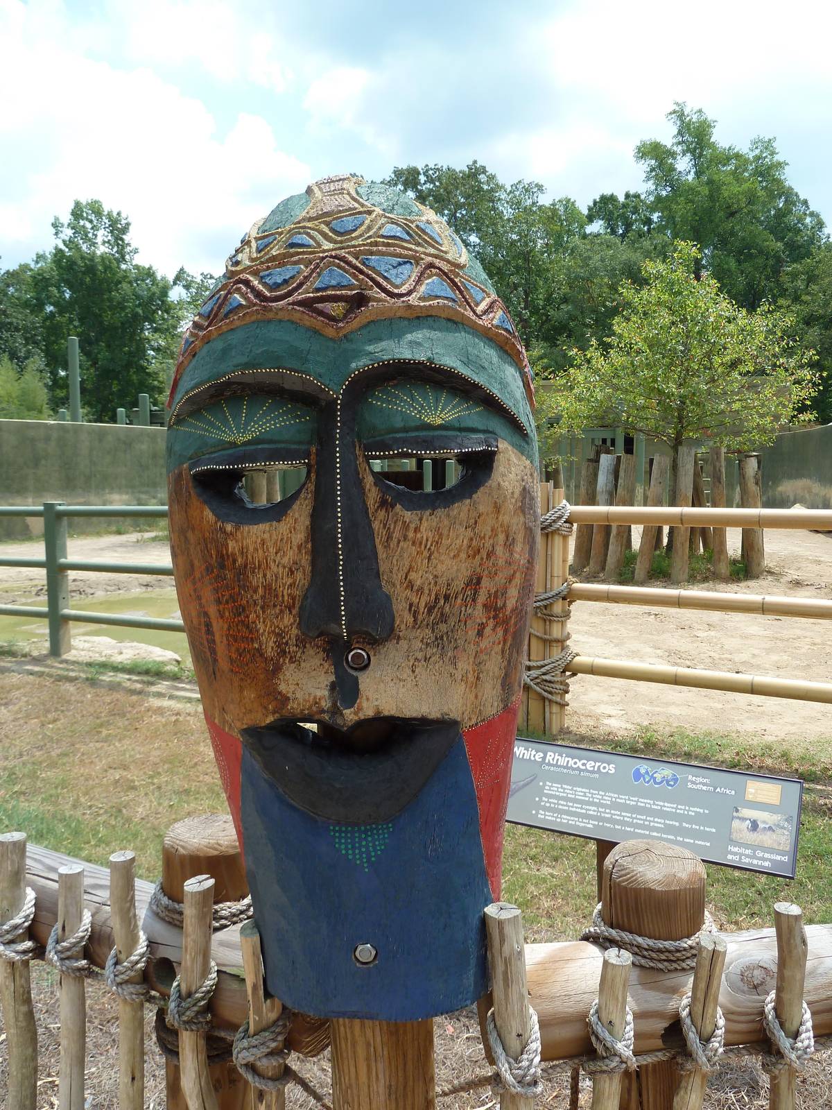 White Rhino Exhibit - African Mask
