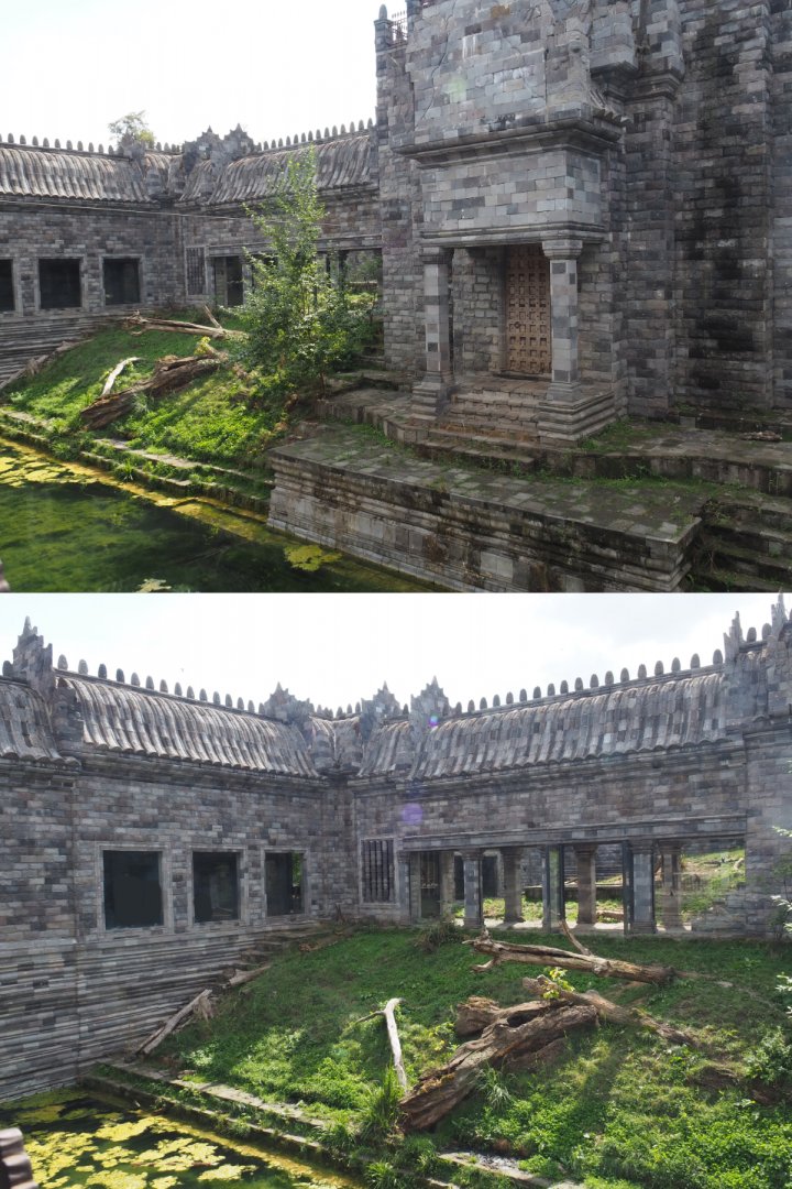 White tiger exhibit in temple, 2020-09-02