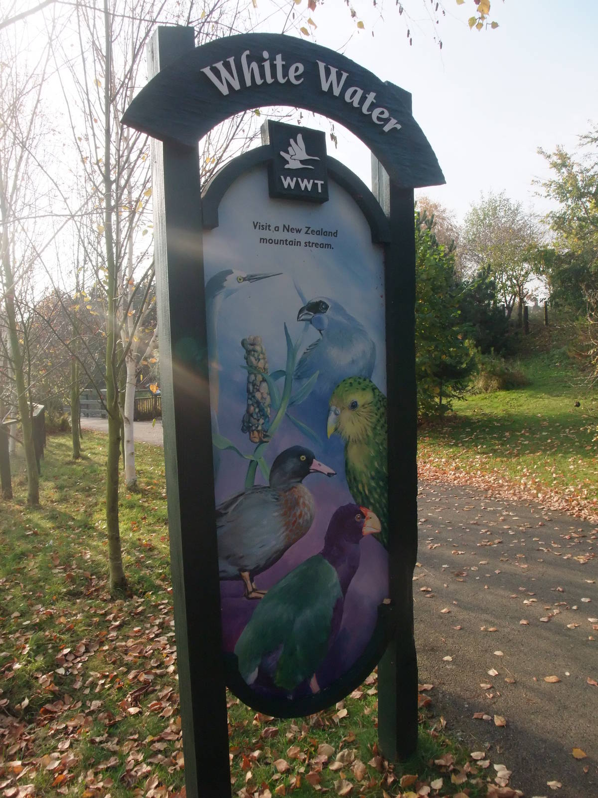 White Water Pen Entrance Sign at London WWT (Barnes), 15/11/11