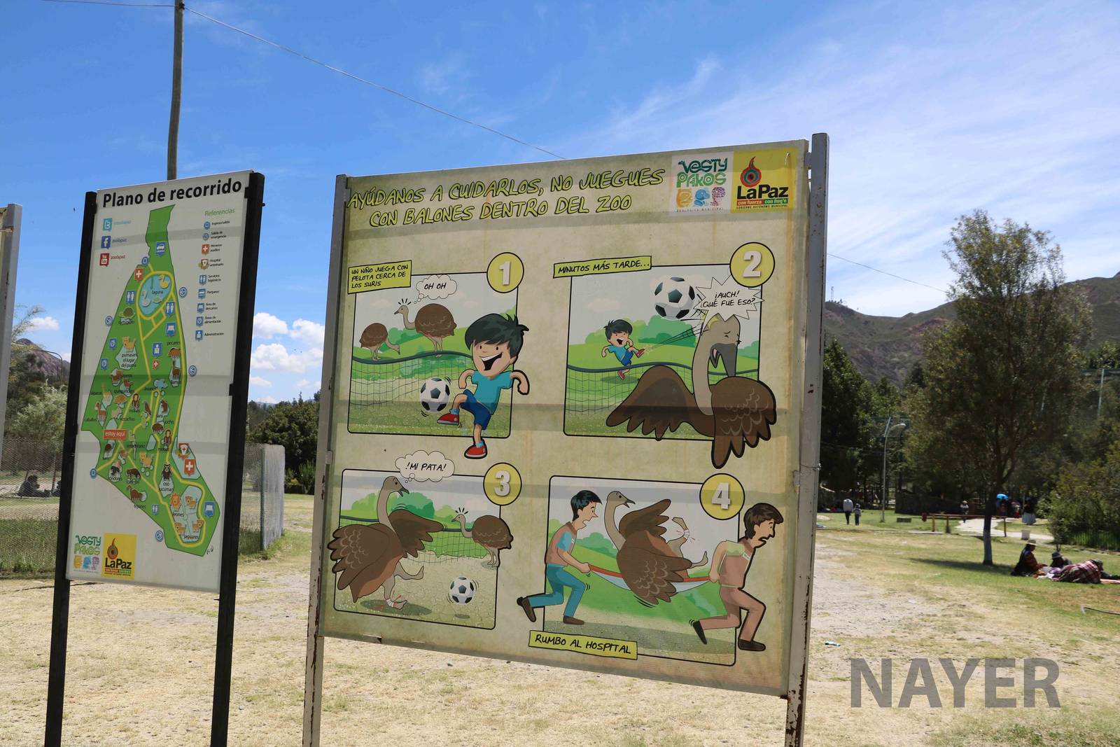 'why you shouldn't play football' sign, March 2016