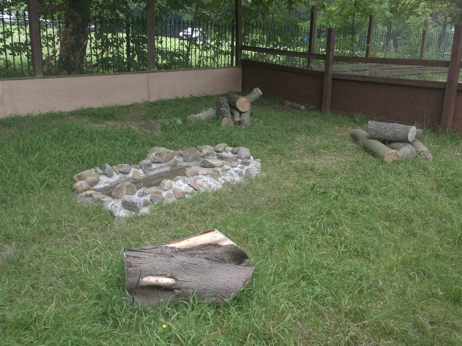 Wider view of extension to Raccoon Dog exhibit, 1st July 2015