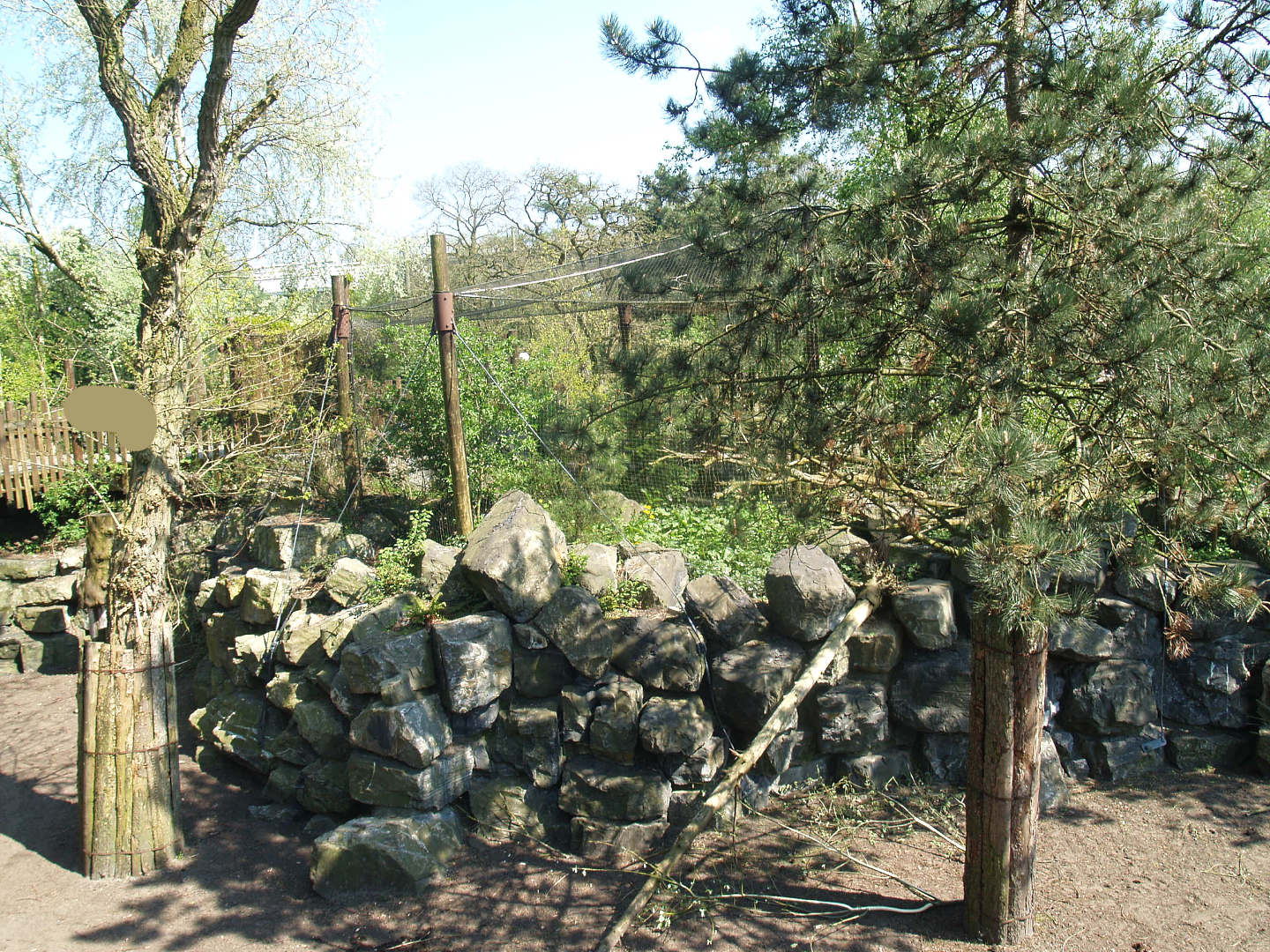 Wild West exhibit - Eurasian great grey owl aviary, 2009-04-19