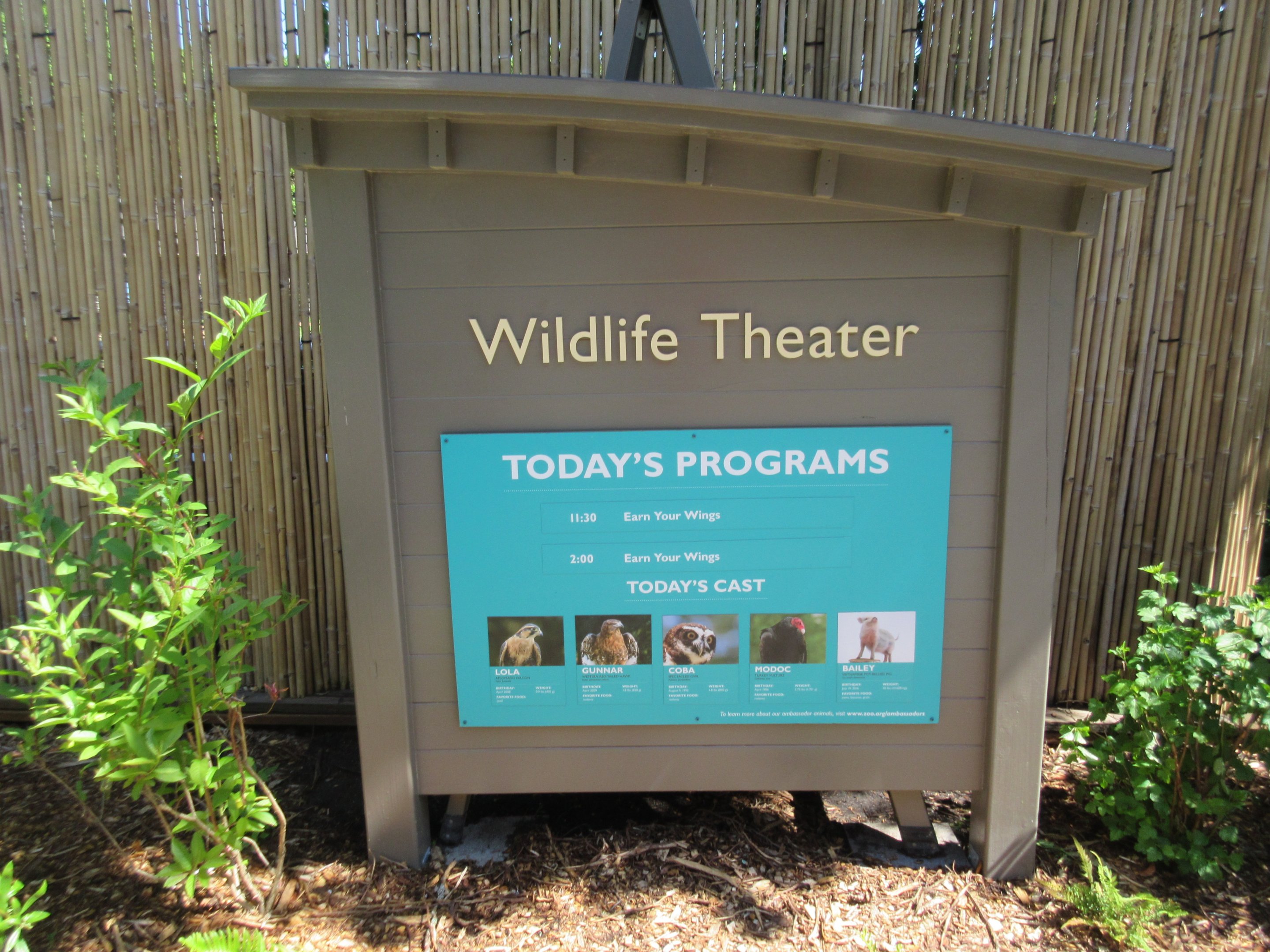 Wildlife Theater (new sign in 2017)