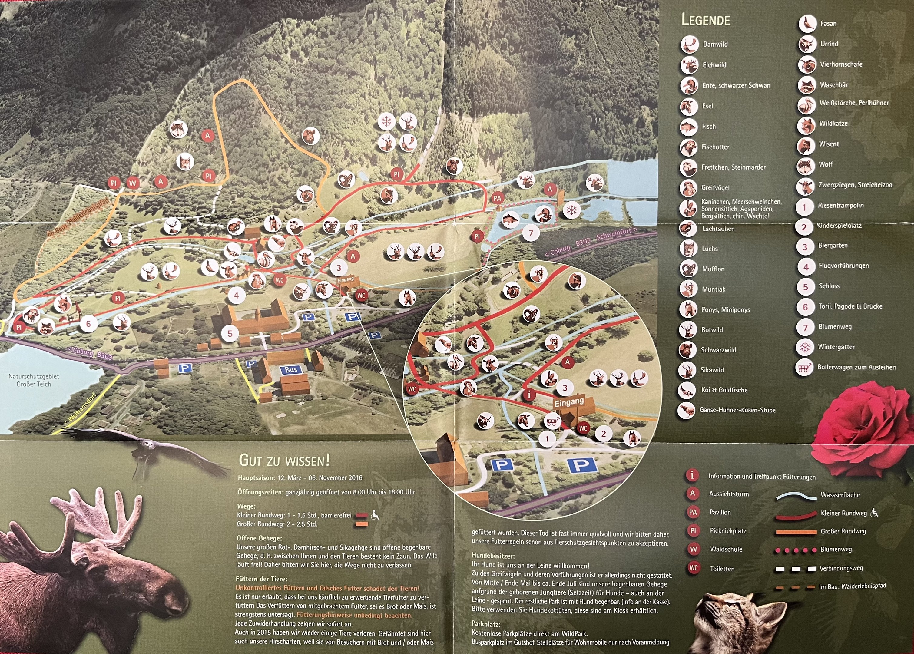 Wildpark Schloss Tambach Map - 2016