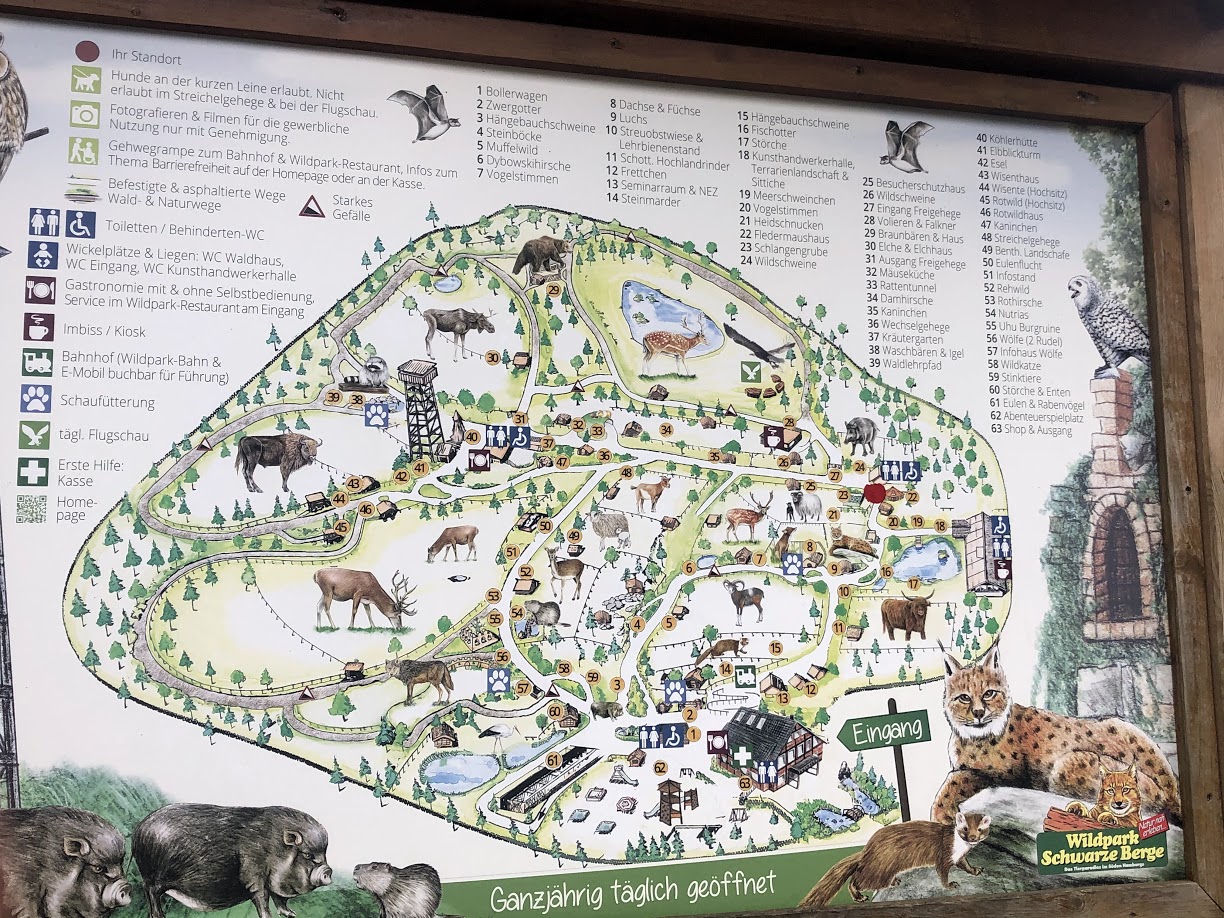 Wildpark Schwarze Berge- map of the park- 2021
