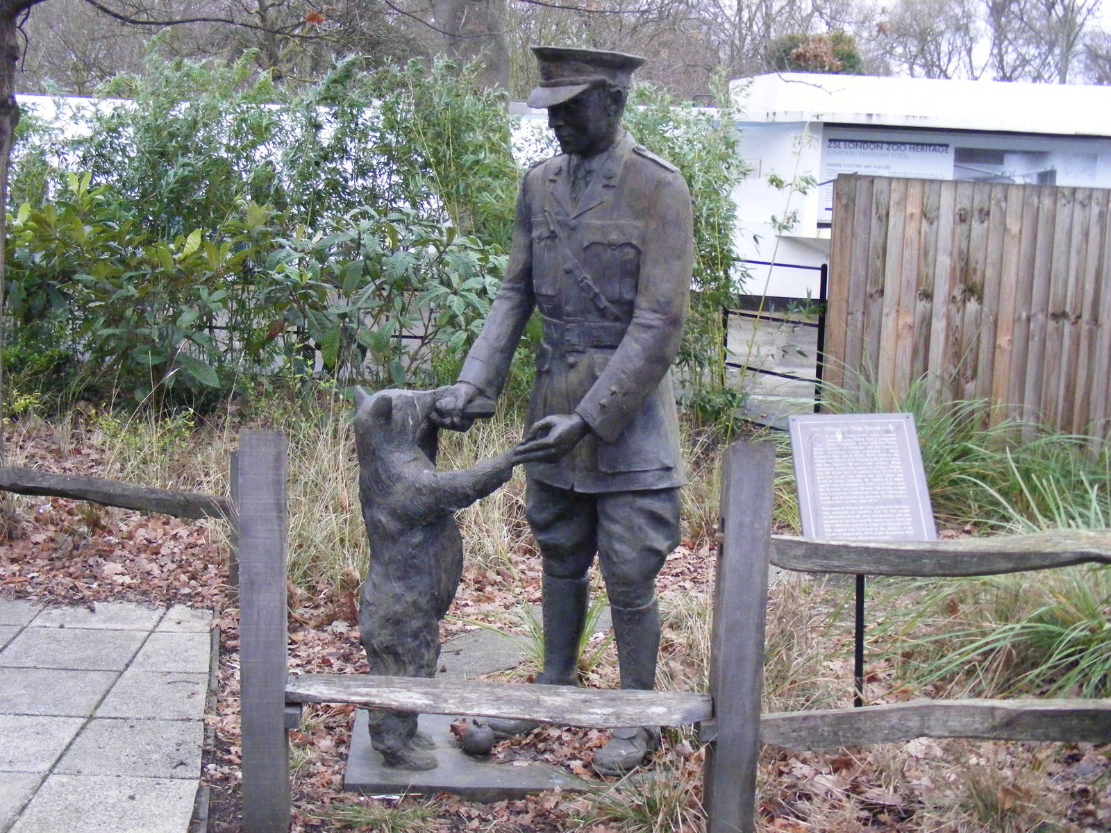 Winnie the bear statue at London Zoo, 15 January 2011