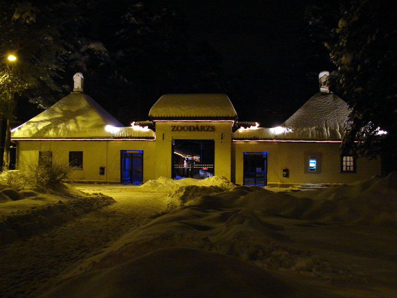 Winter Night / Riga Zoo Entrance / Zoo Gate