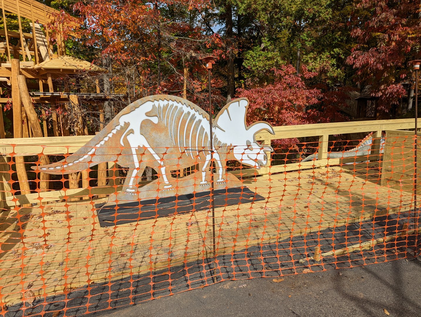 Winter Wonderlights decorations on new platform by tree houses