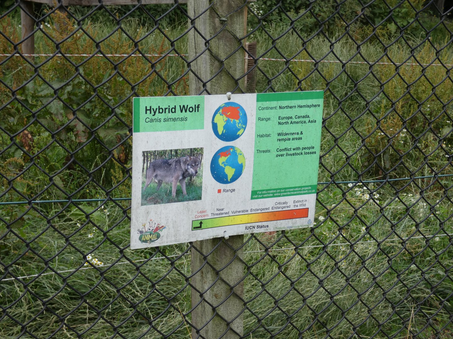 Wolf-dog signage (Greenacres Animal Park)