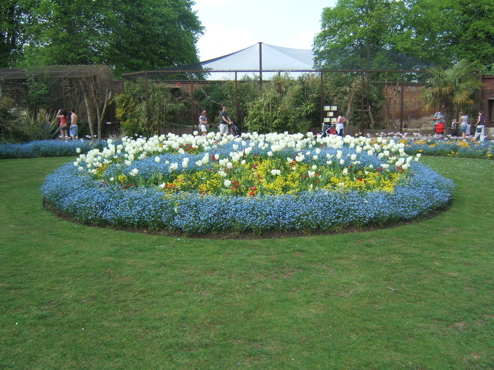Wonderfull view of the flower beds in the wall garden