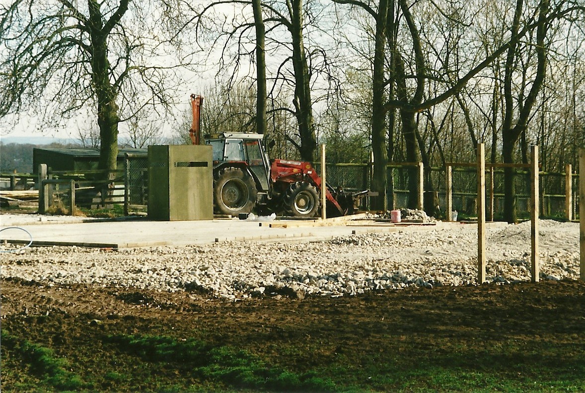 Work on foundations for new Africa paddock house 25th March 2000
