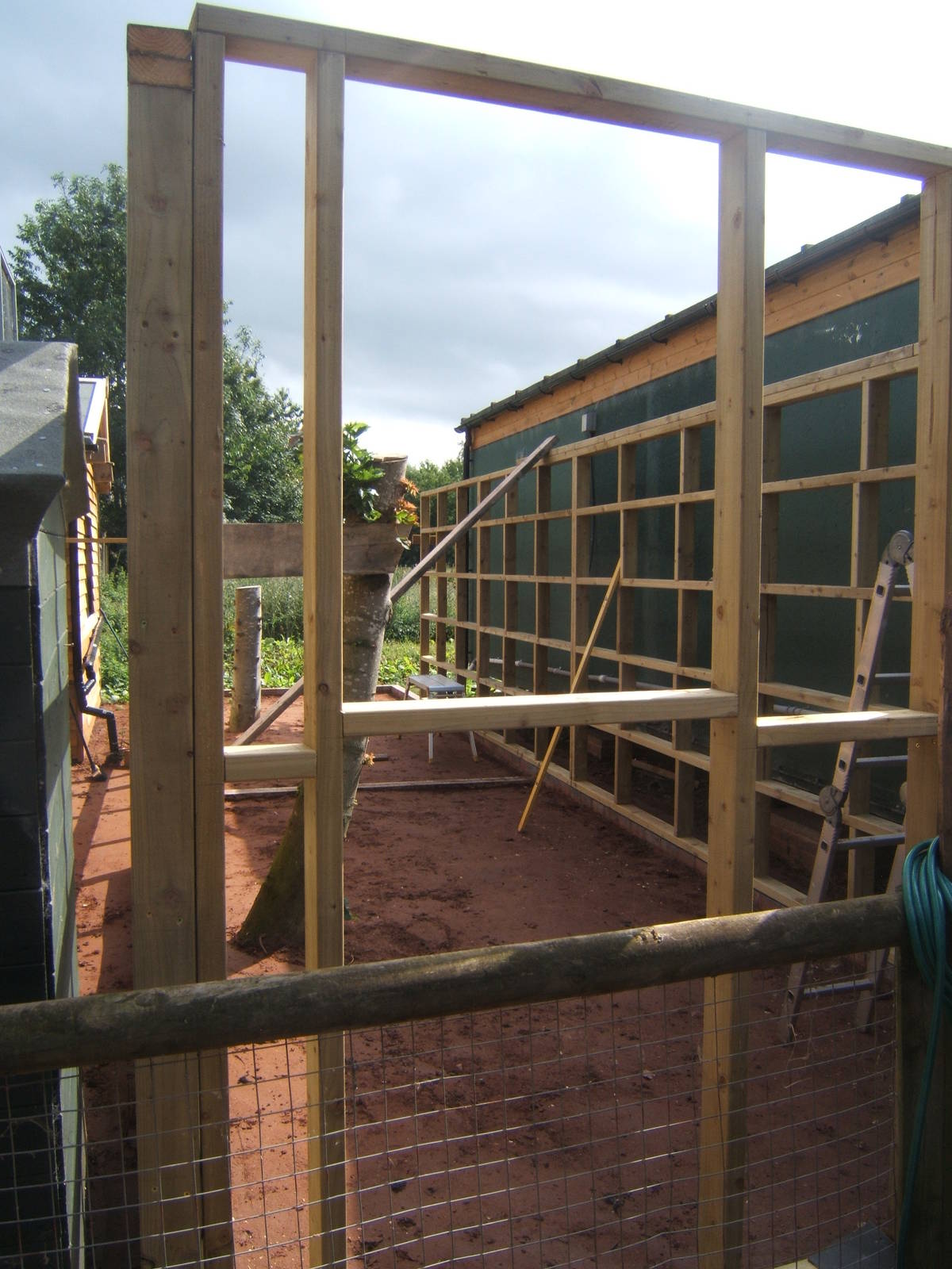 Work on what will be 2 new Owl aviarys