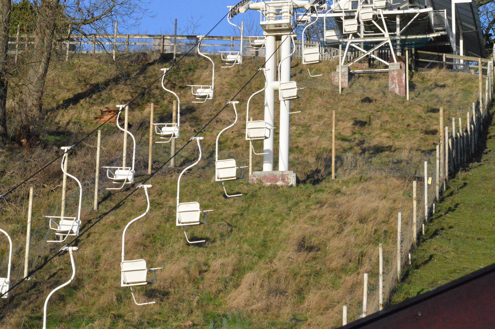 Work underneath and to the left of the chairlift