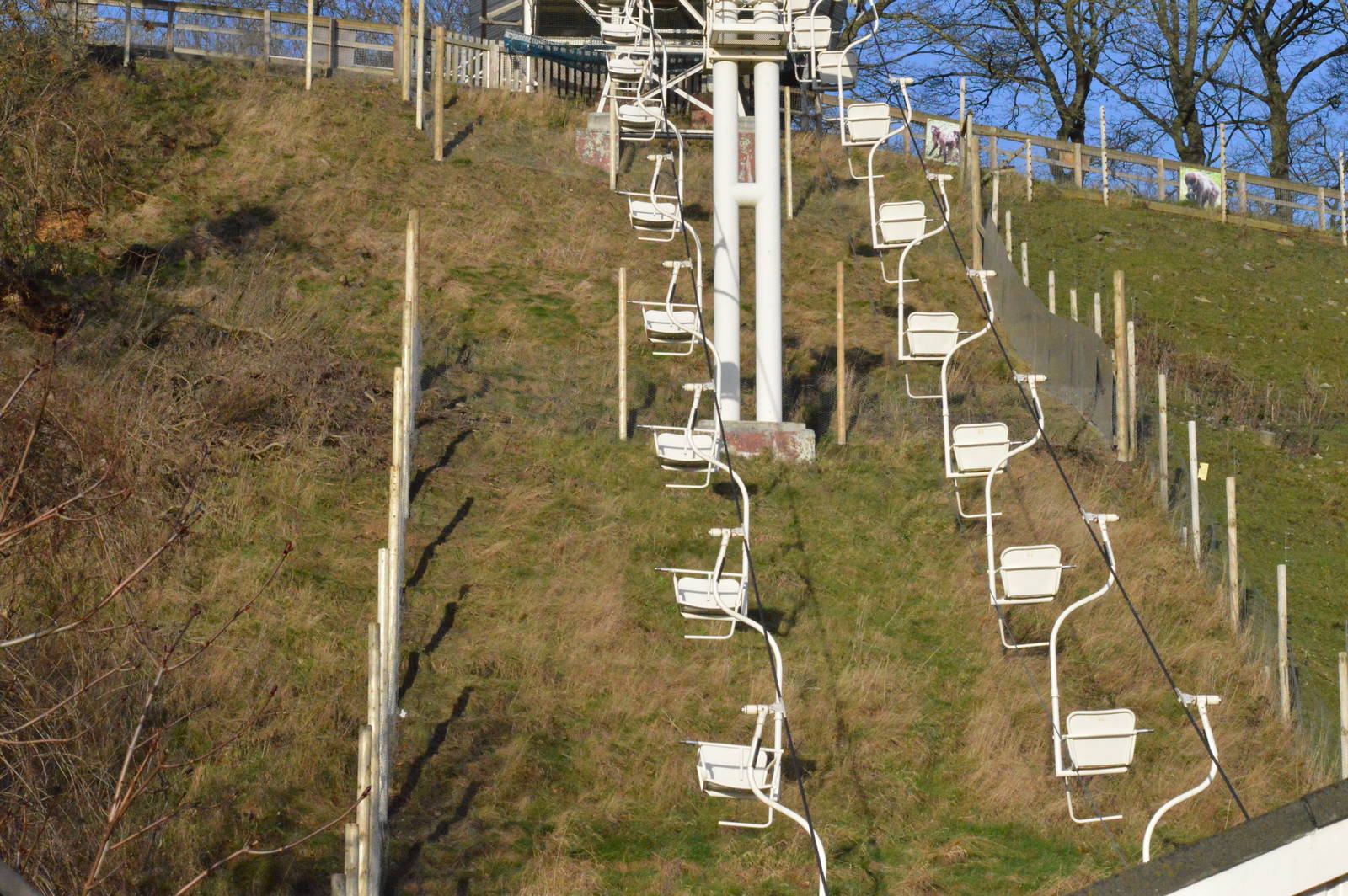 Work underneath and to the left of the chairlift